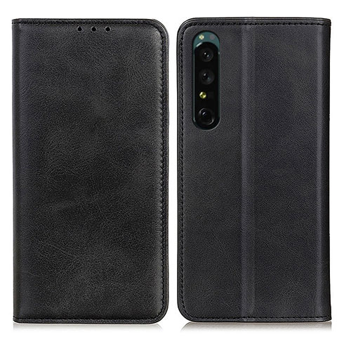 Handytasche Stand Schutzhülle Flip Leder Hülle A02D für Sony Xperia 1 IV Schwarz