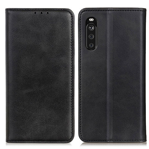 Handytasche Stand Schutzhülle Flip Leder Hülle A02D für Sony Xperia 10 III Schwarz