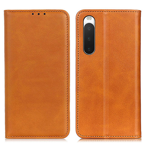 Handytasche Stand Schutzhülle Flip Leder Hülle A02D für Sony Xperia 10 IV SO-52C Hellbraun