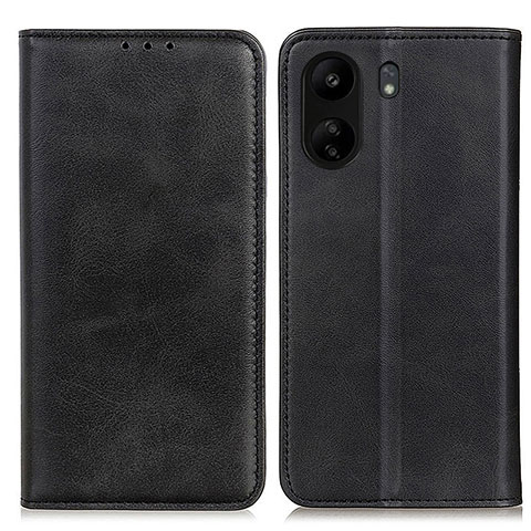 Handytasche Stand Schutzhülle Flip Leder Hülle A02D für Xiaomi Redmi 13C Schwarz