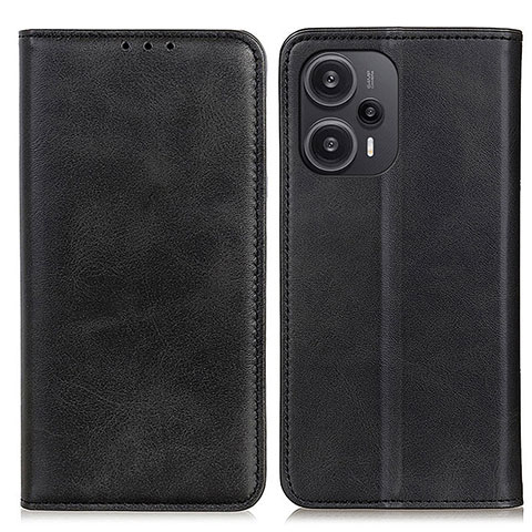 Handytasche Stand Schutzhülle Flip Leder Hülle A02D für Xiaomi Redmi Note 12 Turbo 5G Schwarz