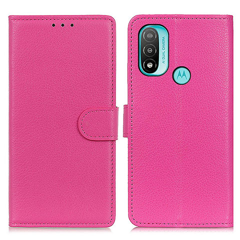 Handytasche Stand Schutzhülle Flip Leder Hülle A03D für Motorola Moto E20 Pink