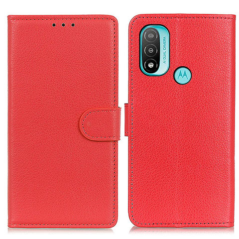 Handytasche Stand Schutzhülle Flip Leder Hülle A03D für Motorola Moto E20 Rot