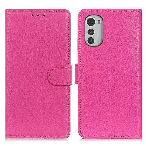 Handytasche Stand Schutzhülle Flip Leder Hülle A03D für Motorola Moto E32 Pink