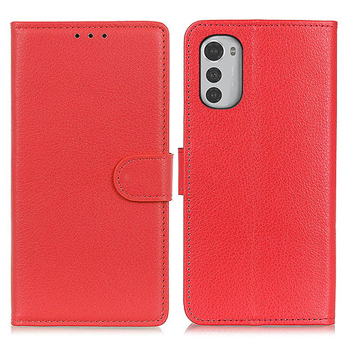 Handytasche Stand Schutzhülle Flip Leder Hülle A03D für Motorola Moto E32 Rot