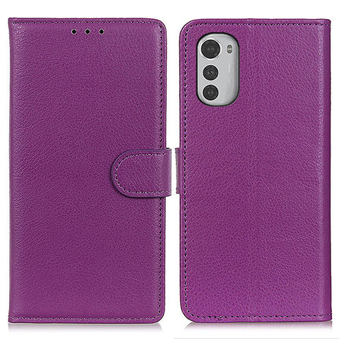 Handytasche Stand Schutzhülle Flip Leder Hülle A03D für Motorola Moto E32 Violett