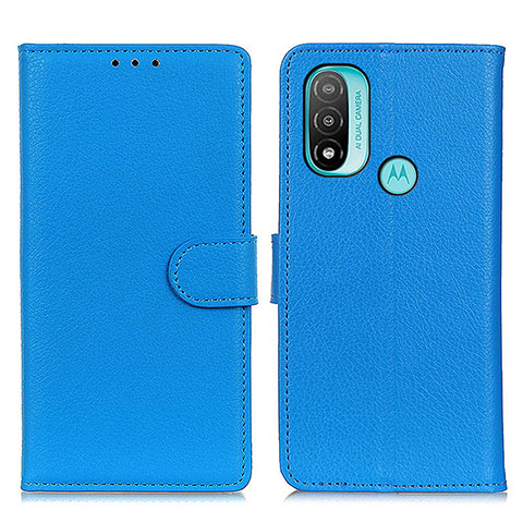 Handytasche Stand Schutzhülle Flip Leder Hülle A03D für Motorola Moto E40 Hellblau