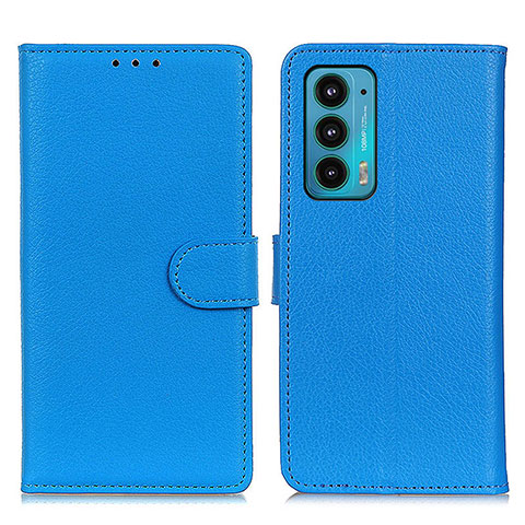 Handytasche Stand Schutzhülle Flip Leder Hülle A03D für Motorola Moto Edge 20 5G Hellblau