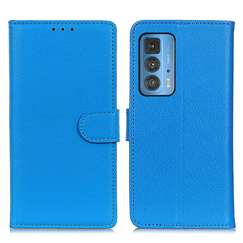 Handytasche Stand Schutzhülle Flip Leder Hülle A03D für Motorola Moto Edge 20 Pro 5G Hellblau