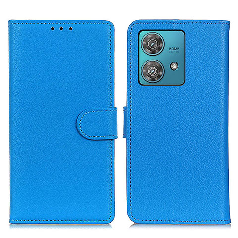 Handytasche Stand Schutzhülle Flip Leder Hülle A03D für Motorola Moto Edge 40 Neo 5G Hellblau