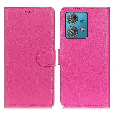 Handytasche Stand Schutzhülle Flip Leder Hülle A03D für Motorola Moto Edge 40 Neo 5G Pink