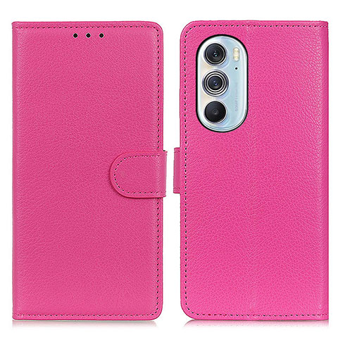 Handytasche Stand Schutzhülle Flip Leder Hülle A03D für Motorola Moto Edge Plus (2022) 5G Pink