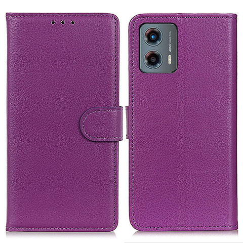 Handytasche Stand Schutzhülle Flip Leder Hülle A03D für Motorola Moto G 5G (2023) Violett