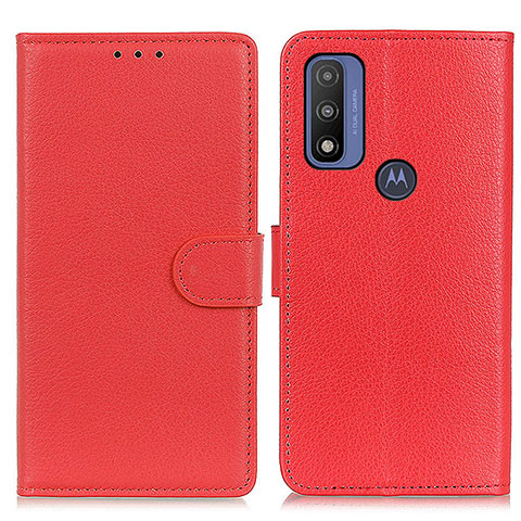 Handytasche Stand Schutzhülle Flip Leder Hülle A03D für Motorola Moto G Pure Rot