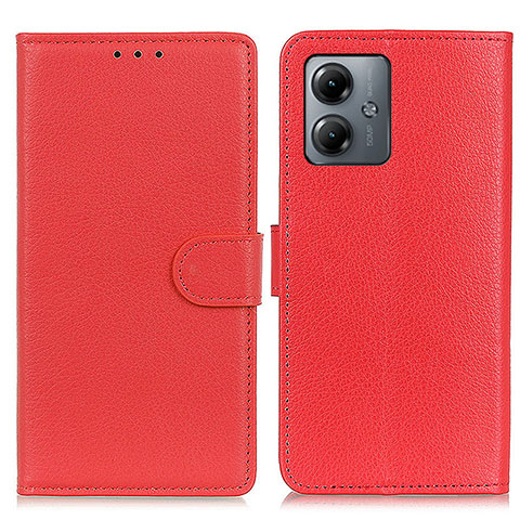 Handytasche Stand Schutzhülle Flip Leder Hülle A03D für Motorola Moto G14 Rot