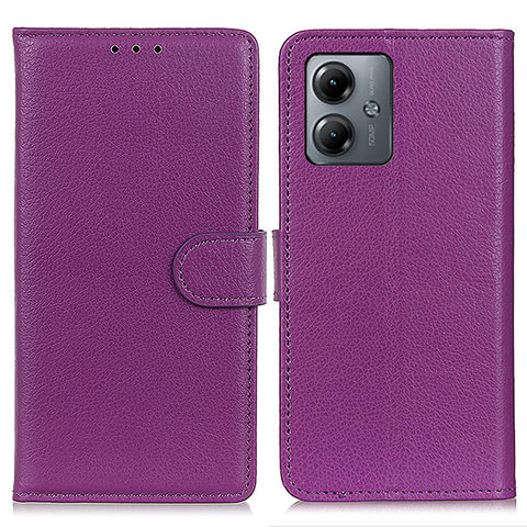 Handytasche Stand Schutzhülle Flip Leder Hülle A03D für Motorola Moto G14 Violett