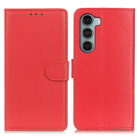 Handytasche Stand Schutzhülle Flip Leder Hülle A03D für Motorola Moto G200 5G Rot