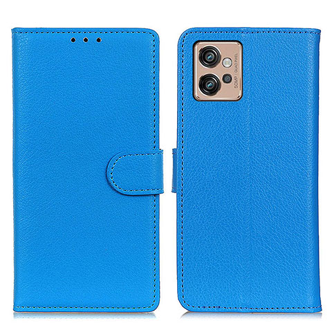 Handytasche Stand Schutzhülle Flip Leder Hülle A03D für Motorola Moto G32 Hellblau