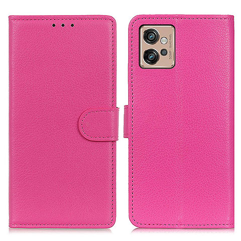 Handytasche Stand Schutzhülle Flip Leder Hülle A03D für Motorola Moto G32 Pink