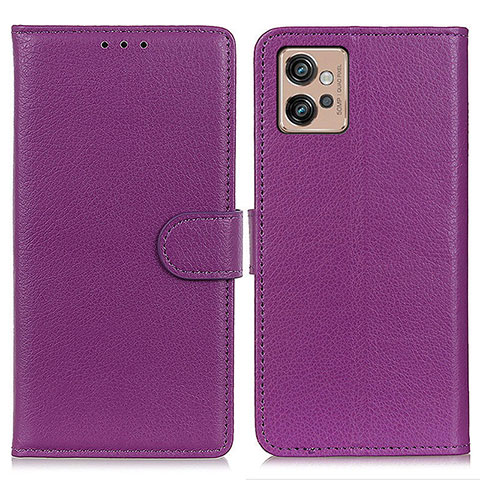 Handytasche Stand Schutzhülle Flip Leder Hülle A03D für Motorola Moto G32 Violett