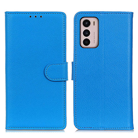 Handytasche Stand Schutzhülle Flip Leder Hülle A03D für Motorola Moto G42 Hellblau