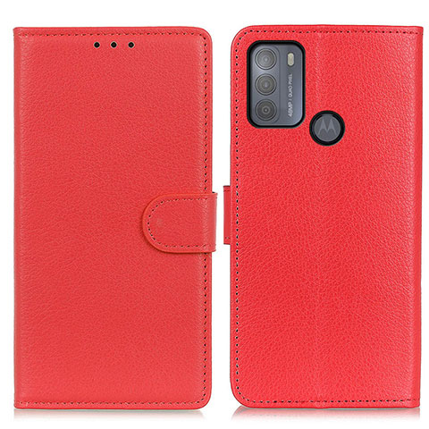 Handytasche Stand Schutzhülle Flip Leder Hülle A03D für Motorola Moto G50 Rot