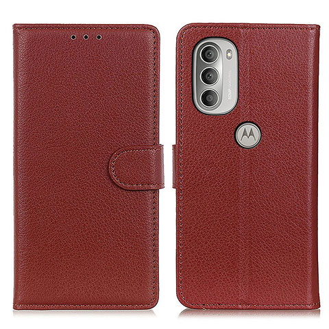 Handytasche Stand Schutzhülle Flip Leder Hülle A03D für Motorola Moto G51 5G Braun