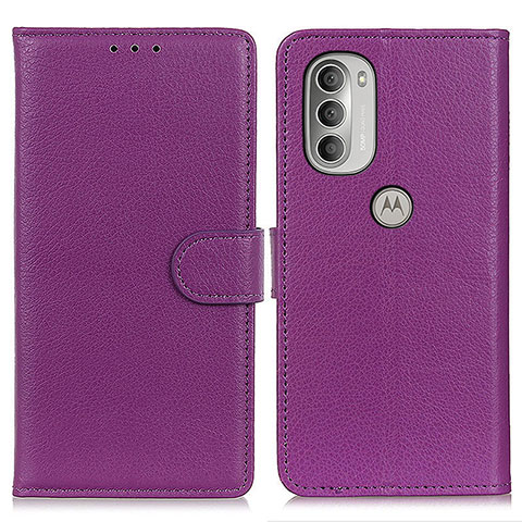 Handytasche Stand Schutzhülle Flip Leder Hülle A03D für Motorola Moto G51 5G Violett