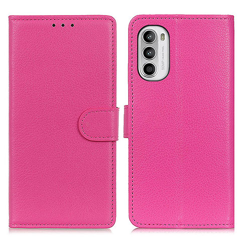 Handytasche Stand Schutzhülle Flip Leder Hülle A03D für Motorola MOTO G52 Pink