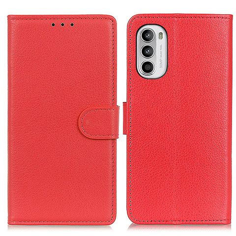 Handytasche Stand Schutzhülle Flip Leder Hülle A03D für Motorola MOTO G52 Rot