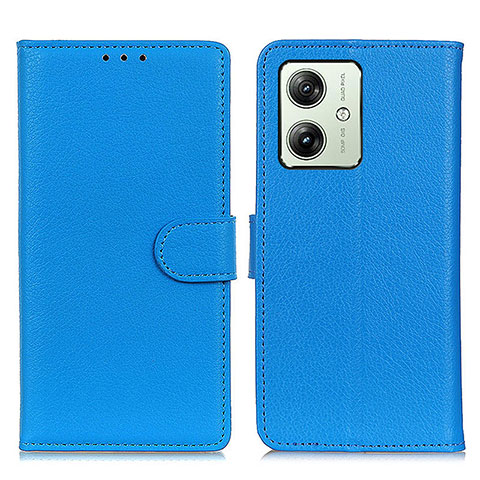 Handytasche Stand Schutzhülle Flip Leder Hülle A03D für Motorola Moto G54 5G Hellblau