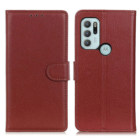 Handytasche Stand Schutzhülle Flip Leder Hülle A03D für Motorola Moto G60s Braun