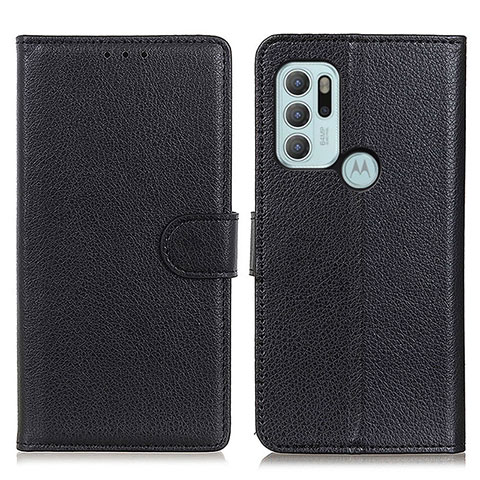 Handytasche Stand Schutzhülle Flip Leder Hülle A03D für Motorola Moto G60s Schwarz