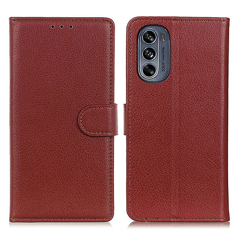 Handytasche Stand Schutzhülle Flip Leder Hülle A03D für Motorola Moto G62 5G Braun