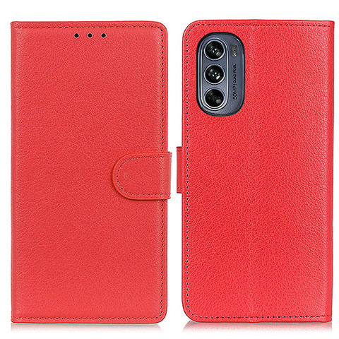 Handytasche Stand Schutzhülle Flip Leder Hülle A03D für Motorola Moto G62 5G Rot