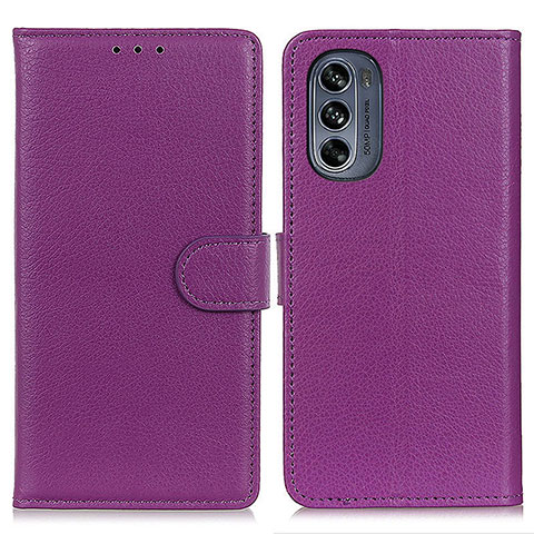 Handytasche Stand Schutzhülle Flip Leder Hülle A03D für Motorola Moto G62 5G Violett