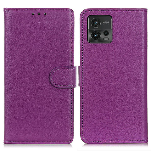 Handytasche Stand Schutzhülle Flip Leder Hülle A03D für Motorola Moto G72 Violett