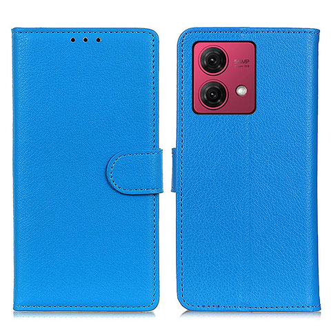 Handytasche Stand Schutzhülle Flip Leder Hülle A03D für Motorola Moto G84 5G Hellblau