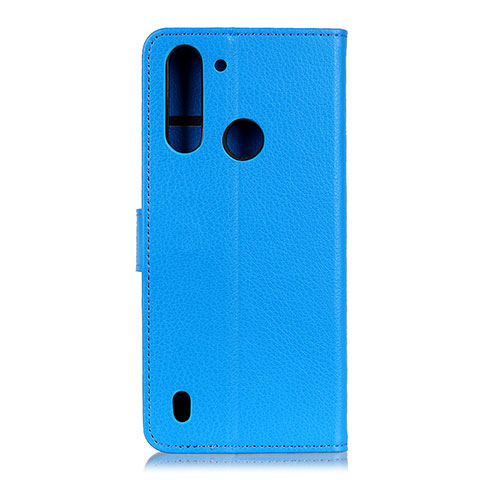 Handytasche Stand Schutzhülle Flip Leder Hülle A03D für Motorola Moto One Fusion Hellblau