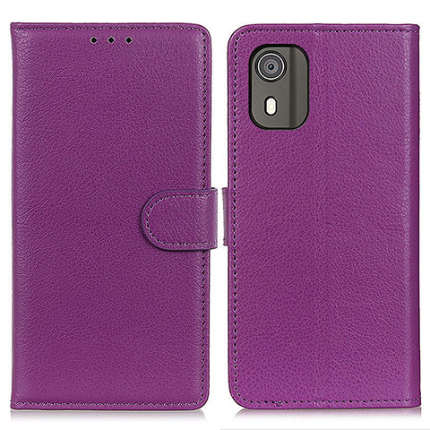 Handytasche Stand Schutzhülle Flip Leder Hülle A03D für Nokia C02 Violett