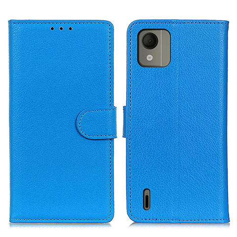 Handytasche Stand Schutzhülle Flip Leder Hülle A03D für Nokia C110 Hellblau