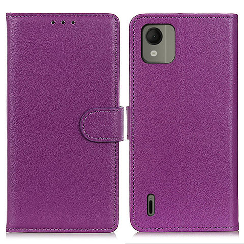 Handytasche Stand Schutzhülle Flip Leder Hülle A03D für Nokia C110 Violett