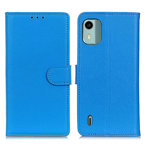 Handytasche Stand Schutzhülle Flip Leder Hülle A03D für Nokia C12 Pro Hellblau