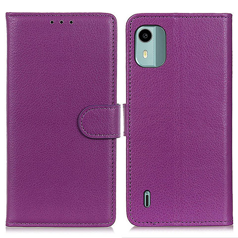 Handytasche Stand Schutzhülle Flip Leder Hülle A03D für Nokia C12 Pro Violett