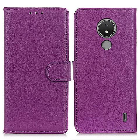 Handytasche Stand Schutzhülle Flip Leder Hülle A03D für Nokia C21 Violett