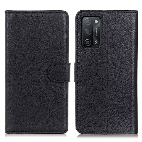 Handytasche Stand Schutzhülle Flip Leder Hülle A03D für Oppo A53s 5G Schwarz