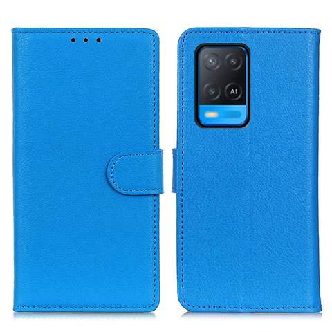 Handytasche Stand Schutzhülle Flip Leder Hülle A03D für Oppo A54 4G Hellblau