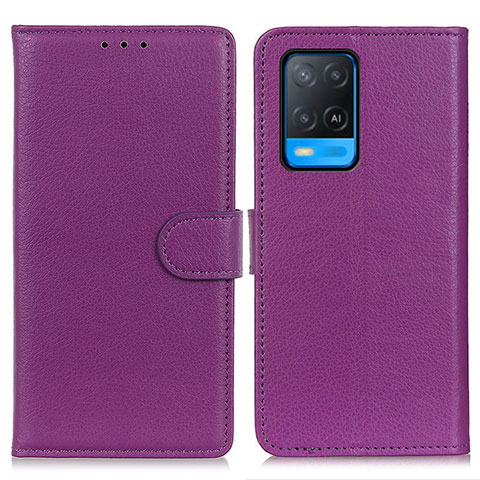 Handytasche Stand Schutzhülle Flip Leder Hülle A03D für Oppo A54 4G Violett