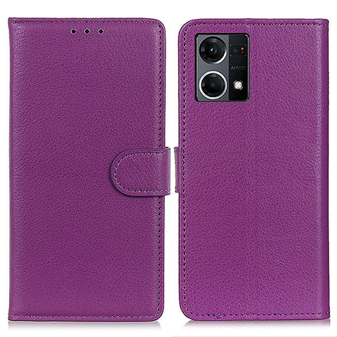 Handytasche Stand Schutzhülle Flip Leder Hülle A03D für Oppo F21 Pro 4G Violett