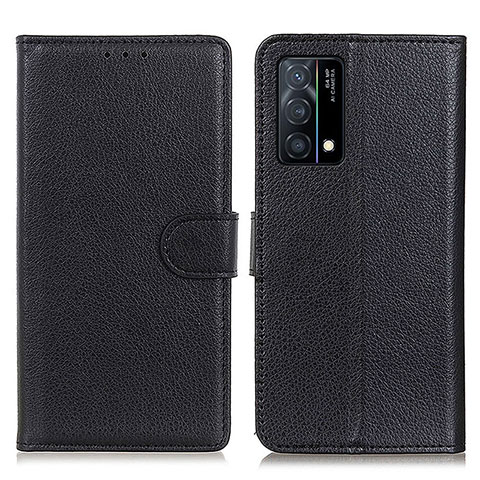 Handytasche Stand Schutzhülle Flip Leder Hülle A03D für Oppo K9 5G Schwarz